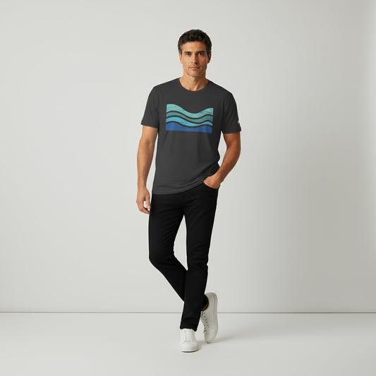 Unique Men’s Vintage Wave Surf Graphic T-Shirt