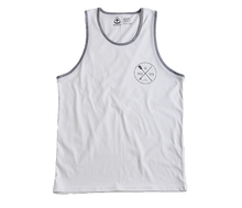 Load image into Gallery viewer, Paddle &amp; Board Tank Top for Mens - Wht
