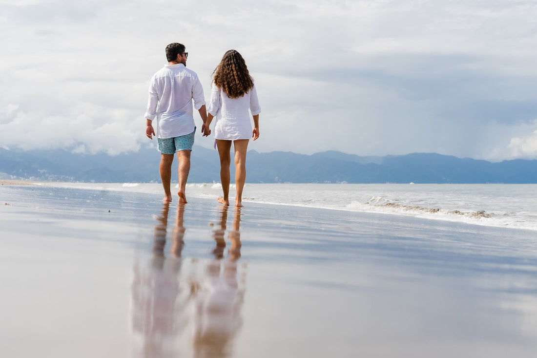 The outdoors with husband and wife