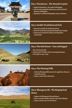 Cargar imagen en el visor de la galería, Mongolia - Eternal Landscapes and Nomadic Dreams: A Comprehensive 10-Day Guide
