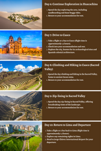 Load image into Gallery viewer, Peru - From Andean Peaks to Ancient Legacy:A 10 Day Itinerary to Camping, Surfing, Climbing, Hiking, and Zip-Lining
