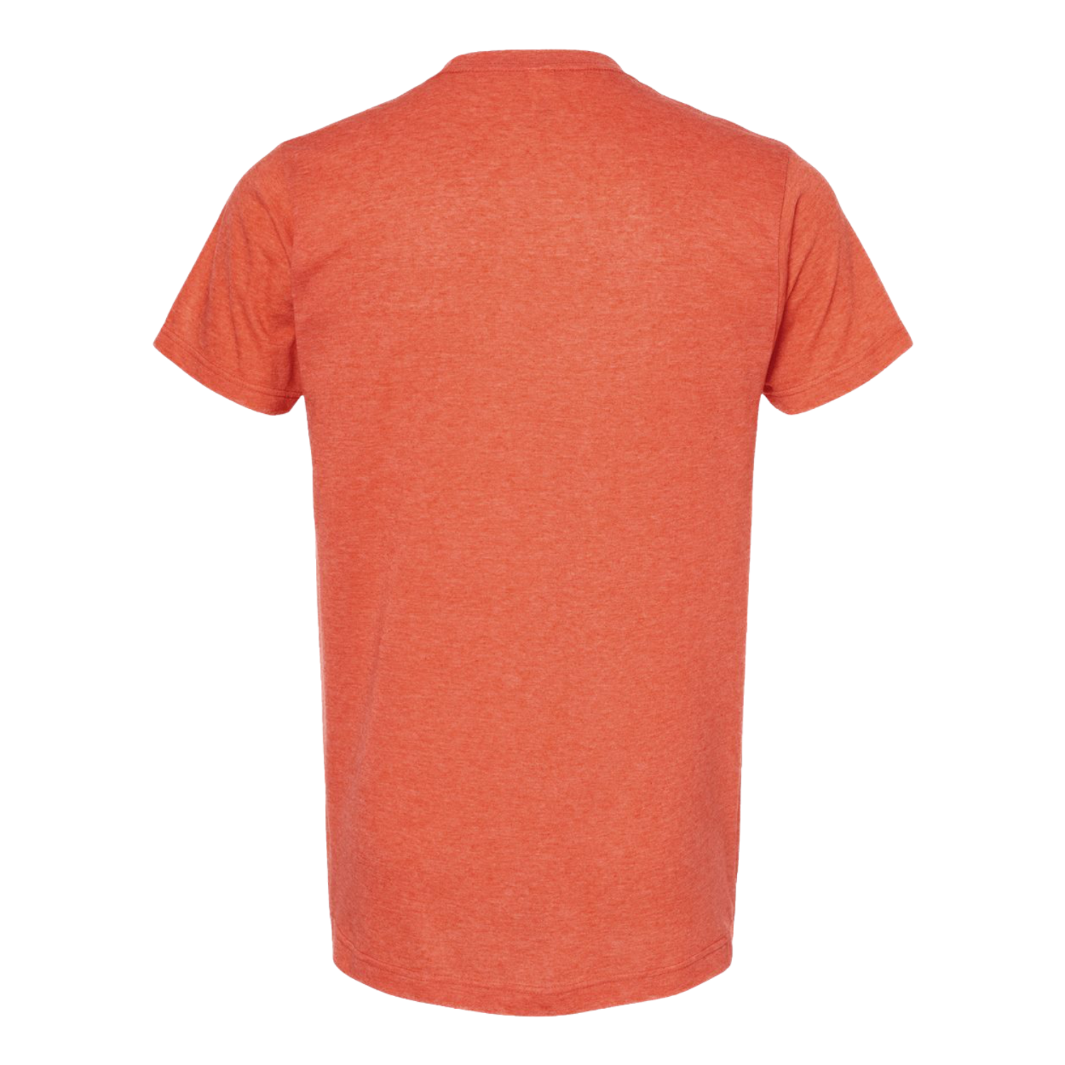 Back view of NO&YO orange mountain graphic tee, lightweight and breathable design ideal for everyday adventure wear.