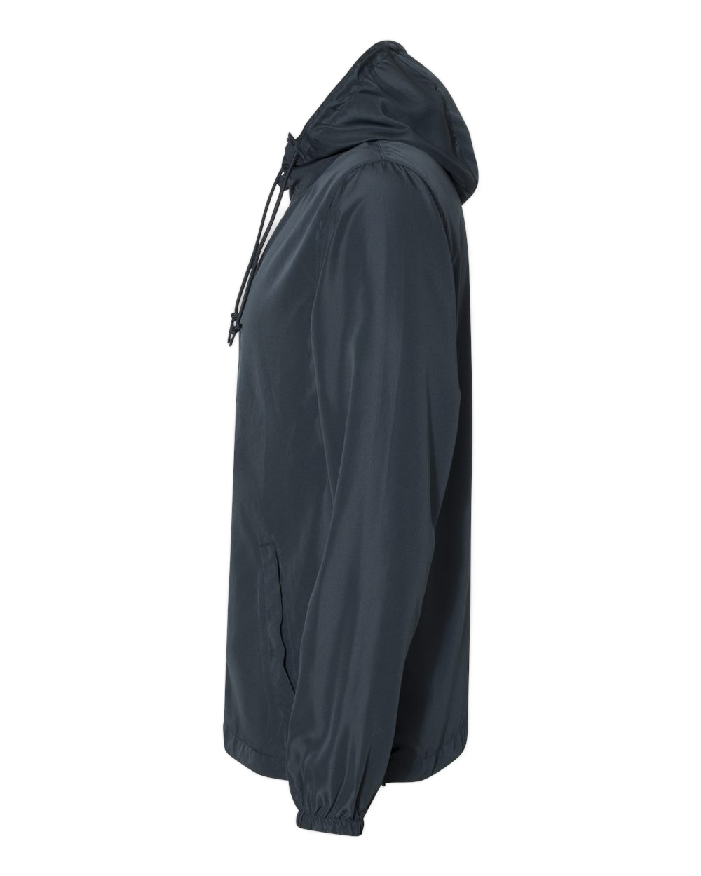 NO&YO Classic Navy Windbreaker Side Profile – Lightweight Hooded Jacket