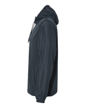 NO&YO Classic Navy Windbreaker Side Profile – Lightweight Hooded Jacket