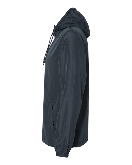 NO&YO Classic Navy Windbreaker Side Profile – Lightweight Hooded Jacket