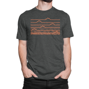 Adventure-ready style meets comfort in the NO&YO Mountain Heartbeat Graphic Tee in Heather Black — perfect for explorers with rugged taste.