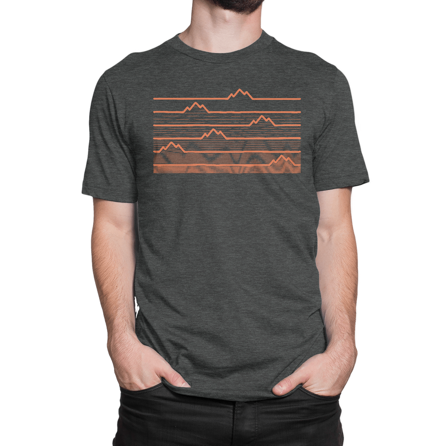 Adventure-ready style meets comfort in the NO&YO Mountain Heartbeat Graphic Tee in Heather Black — perfect for explorers with rugged taste.