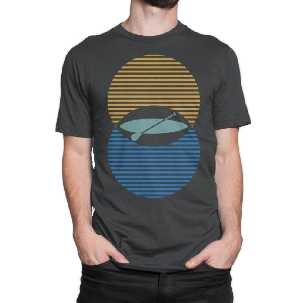 Stand out with the NO&YO Twin Suns Paddle Boarding Tee in heather black. Featuring a bold dual-sun paddle board design, this premium t-shirt blends comfort with an adventurous spirit.