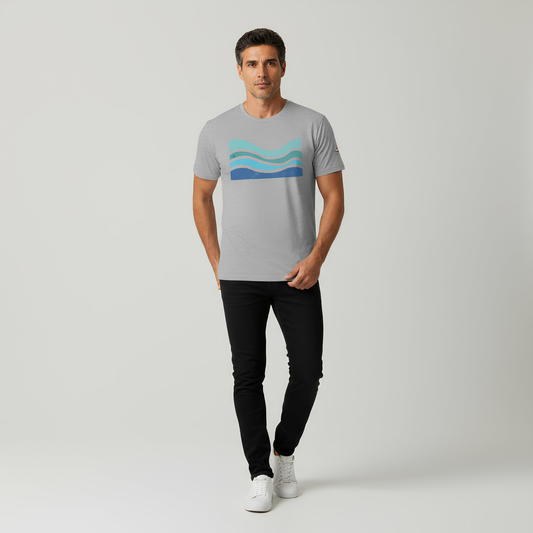 Unique Men’s Vintage Wave Surf Graphic T-Shirt