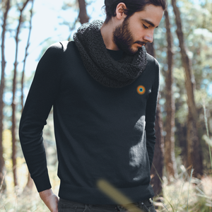 Sudadera con cuello redondo - Negro jaspeado 