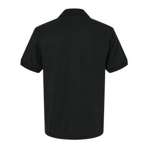 Back view of NO&YO black polo shirt, showing clean and tailored fit for versatile outdoor and city wear.