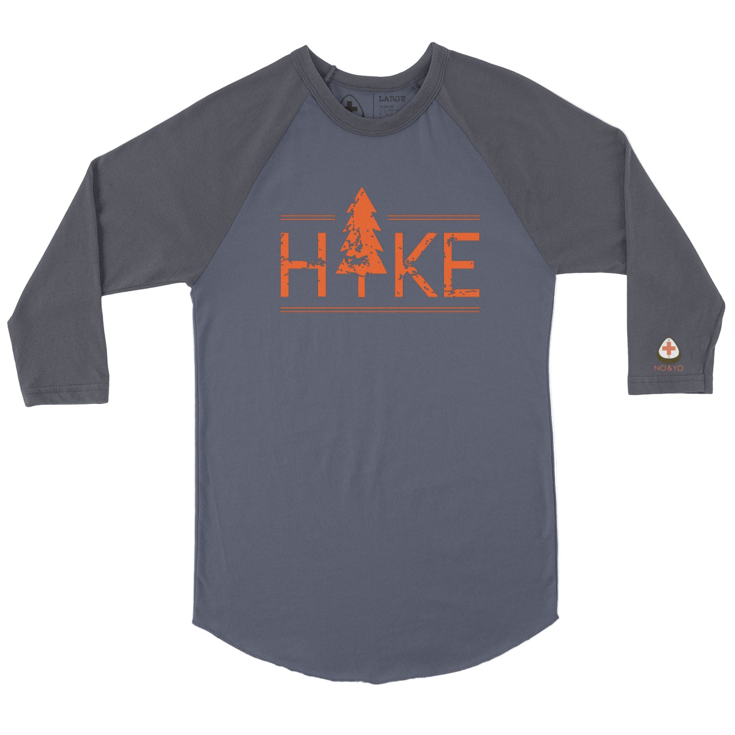 Hit the trails in style with the NO&YO HIKE Adventure Raglan Tee. Featuring a bold distressed “HIKE” graphic with a tree design, this 3/4 sleeve baseball-style shirt is perfect for outdoor lovers who want both comfort and edge. Made with soft, breathable cotton blend fabric, it’s designed for durability whether you’re on a weekend hike, camping, or relaxing fireside. The contrasting charcoal sleeves and heather grey body give it a modern outdoor look, while the curved hem adds extra comfort and mobility.