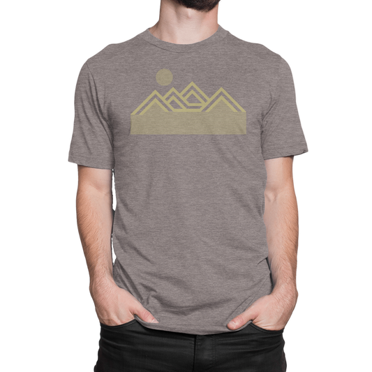 Discover the NO&YO Brown Mountain Sunset Tee – a rugged outdoor graphic shirt crafted for adventurers who crave style and comfort.