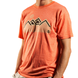 Stand tall in style with the NO&YO Orange Mountain Sunset Tee, blending bold adventure design with soft, premium comfort for every explorer.