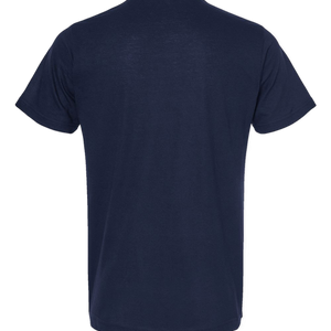 Back view of NO&YO blue Solo Traveler tee, rugged yet stylish outdoor wear.