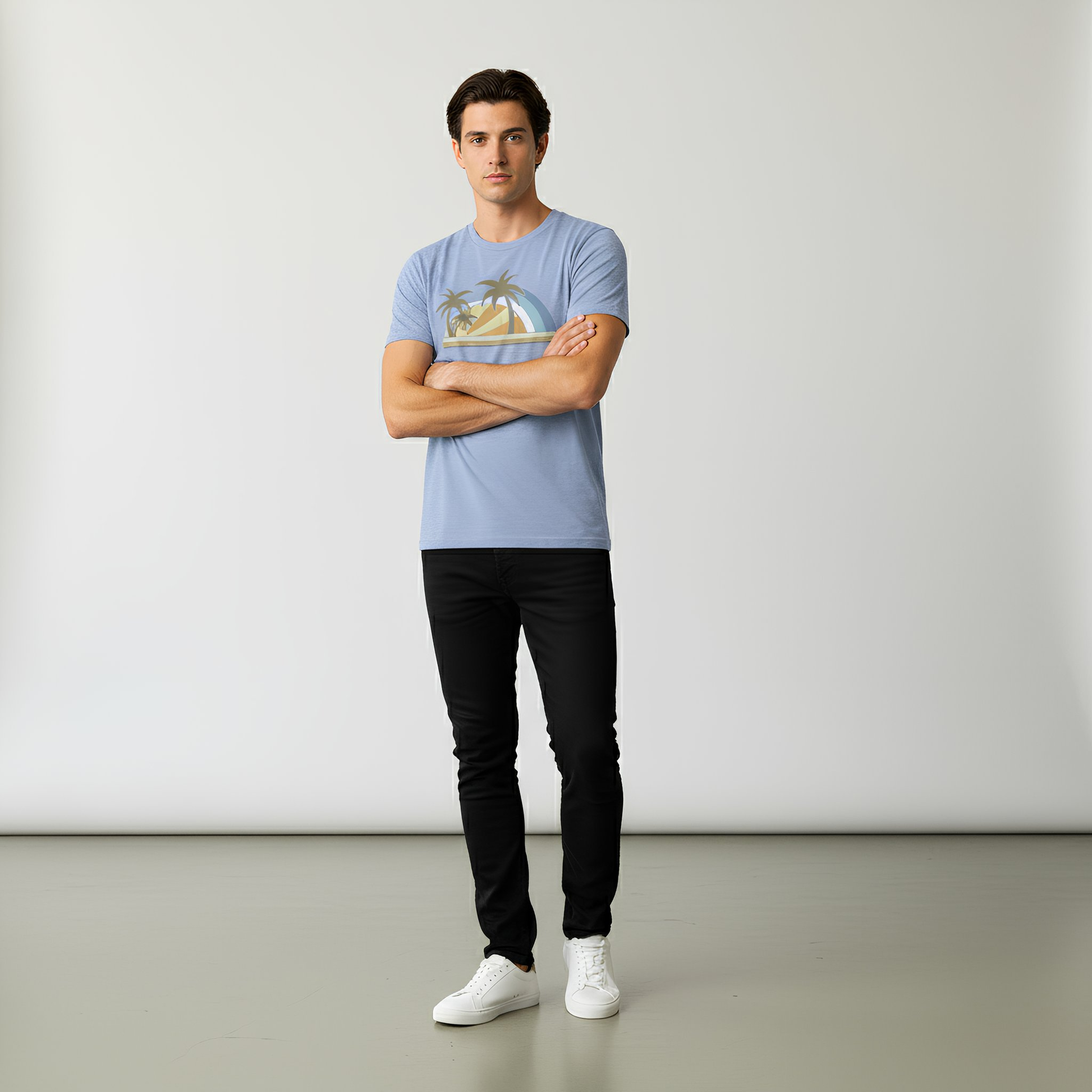 Luxury Men’s Vintage Colors Palms Graphic Tee