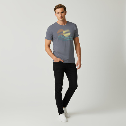 Awesome Men’s Twin Sun Surf Graphic T-Shirt