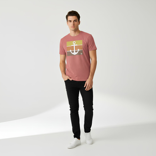 High-Quality Red Anchor Men’s Tee