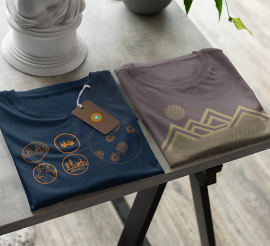Shop NO&YO Adventure T-Shirts – premium flatlay display showcasing rugged yet stylish designs made for explorers who value comfort and sophistication in every adventure.