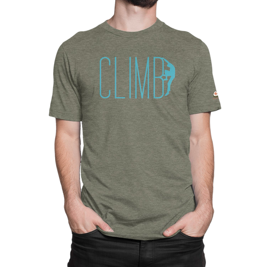 Push your limits with the NO&YO CLIMB Tee in military green. Featuring a bold climbing graphic and premium comfort fit, this adventure t-shirt is perfect for explorers who embrace challenge and style.