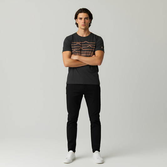 High-Quality Men’s Mountain Heartbeat Graphic Tee
