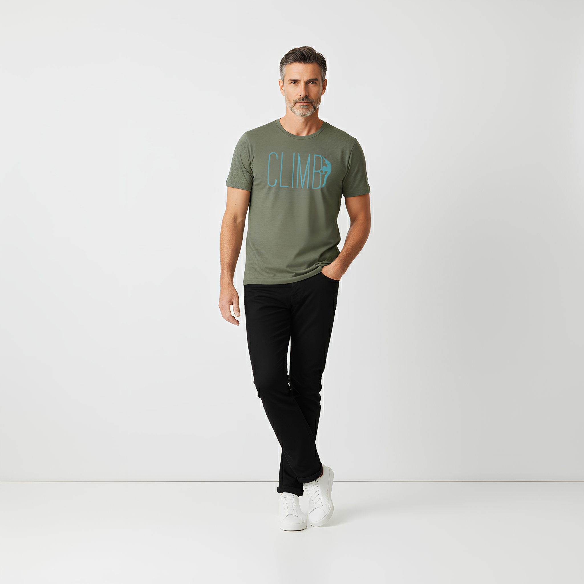 Camiseta premium con diseño gráfico de aventura CLIMB