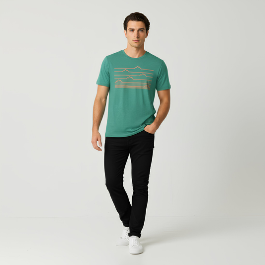 High-Quality Men’s Mountain Heartbeat Graphic Tee