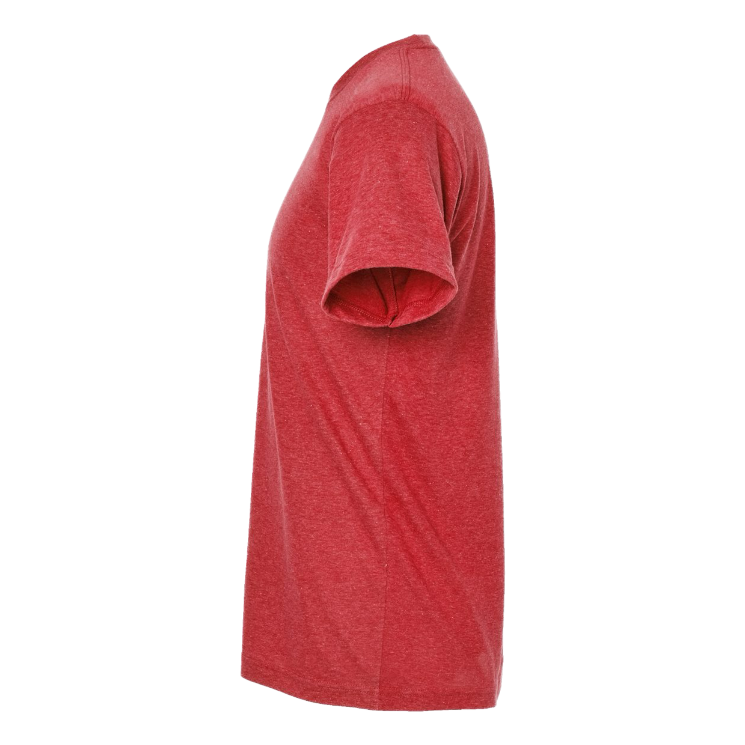 Side profile of NO&YO premium red vintage surfer adventure graphic tee – casual men’s surf and outdoor apparel