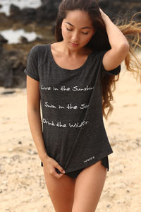 Live in the Sunshine Dolman Tee - Charcoal